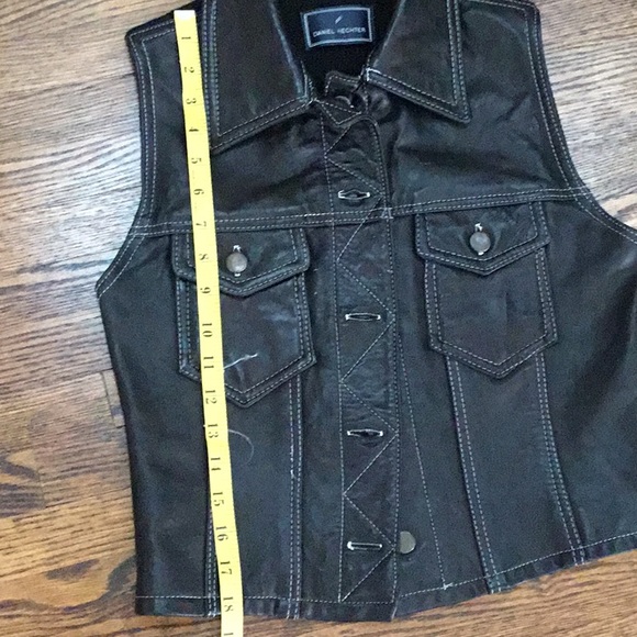 Black Daniel Hechter Lamb Leather Vest - Picture 9 of 9